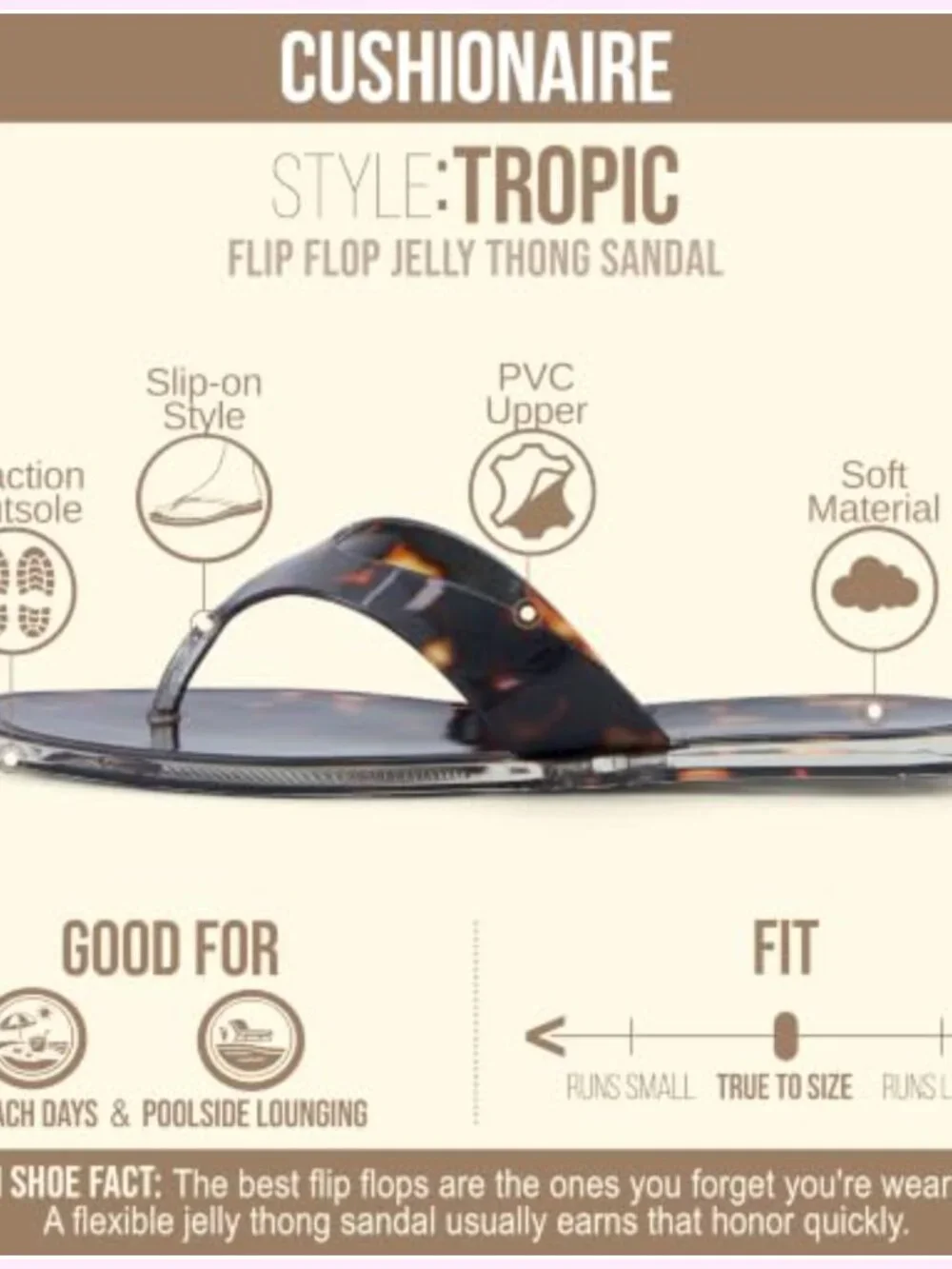 Square Toe Jelly Flip Flops with Wide Strap, Lightweight Waterproof Sandals
